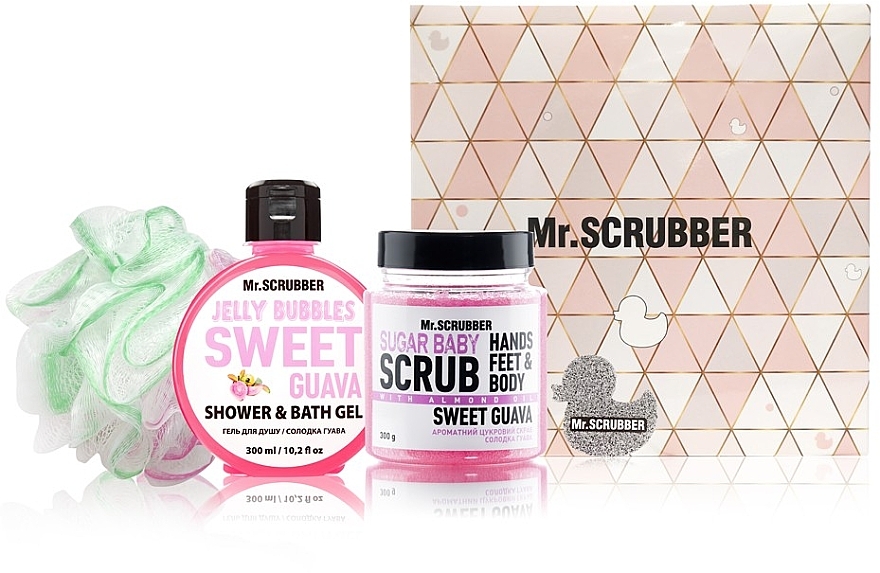 Set - Mr.Scrubber "Sweet Guava" (body/scr/300 g + sh/gel/275 ml + sh/sponge) — Bild N1