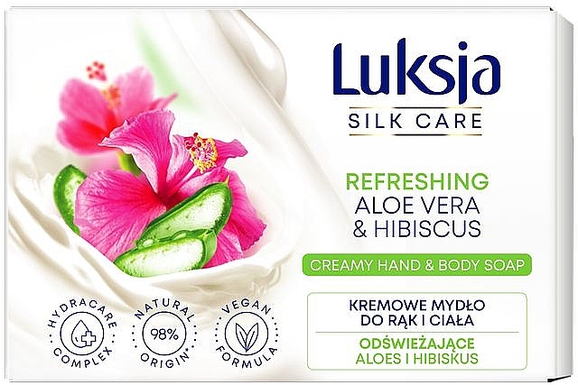 Cremeseife mit Aloe Vera und Hibiskus - Luksja Silk Care Refreshing Aloe Vera & Hibiscus Creamy Hand & Body Soap — Bild N1