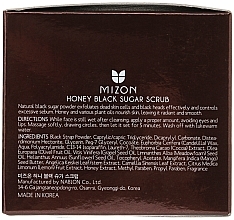 Nährendes und glättendes Gesichtspeeling mit schwarzem Zucker und Honigextrakt - Mizon Honey Black Sugar Scrub — Bild N3