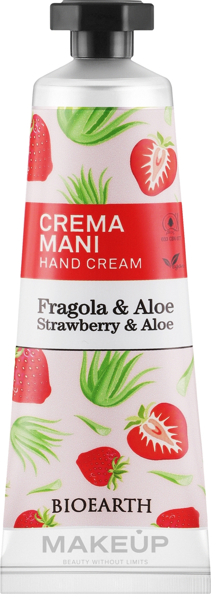 Handcreme Erdbeere und Aloe - Bioearth Family Strawberry & Aloe Hand Cream — Bild 30 ml