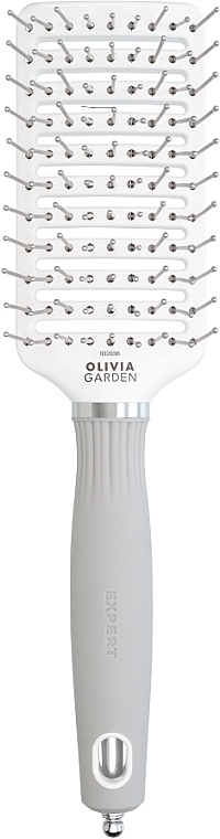 Haarbürste - Olivia Garden Expert Care Vent Nylon White&Grey M — Bild N1