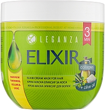 Haarmaske-Elixier mit Kollagen und Olivenöl - Leganza Elixir Cream Mask For Hair — Bild N1