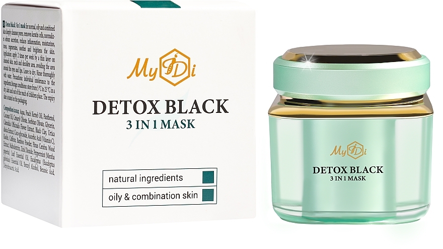 3in1 Schwarze Detox-Maske - MyIDi Detox Black Mask 3 In 1 — Bild N2