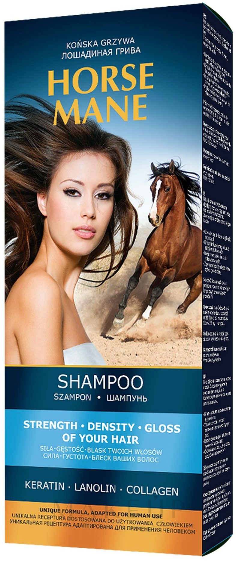 Stärkendes Shampoo für mehr Glanz mit Keratin, Lanolin und Kollagen - Pharma Group Horse Mane — Bild 200 ml