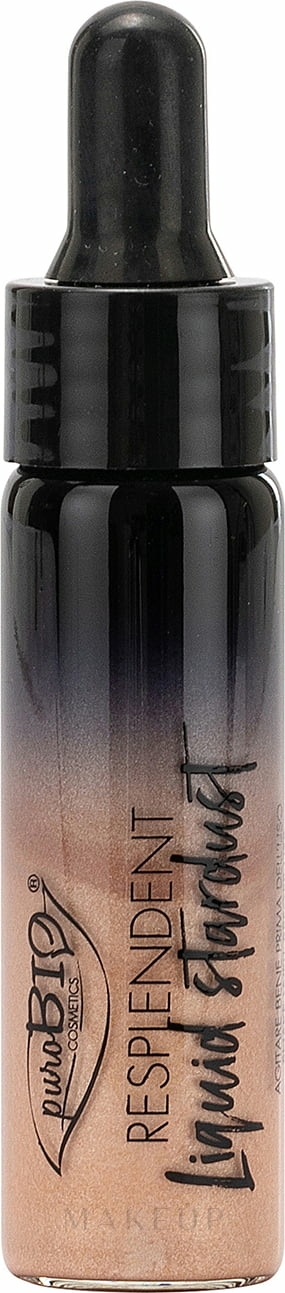 Flüssiger Highlighter mit Schimmerpartikeln & Kornblumenwasser - PuroBio Cosmetics Resplendent Liquid Stardust Luminizer — Bild 01
