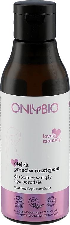 Öl gegen Dehnungsstreifen für schwangere Frauen und Frauen nach der Geburt  - OnlyBio Lovely Mommy  — Bild N1