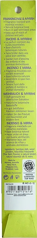 Räucherkegel Weihrauch und Myrrhe - Maroma Encens d'Auroville Stick Frankincense & Myrrh — Bild N1