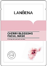 Düfte, Parfümerie und Kosmetik Tuchmaske für das Gesicht mit Kirschblüten - Lanbena Firming Skin Serum Facial Mask