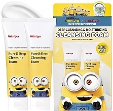 Körperpflegeset - Manyo Pure & Deep Cleansing Foam Minions Duo Set (Reinigungsschaum 2x120ml + Accessoires 1 St.)  — Bild N1