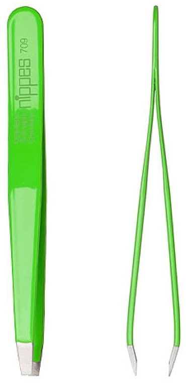 Pinzette gerade 9,5 cm grün  - Nippes Solingen Tweezer 709  — Bild N1