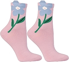 Düfte, Parfümerie und Kosmetik Damensocken mit Blume CSL200-923 rosa - Moraj