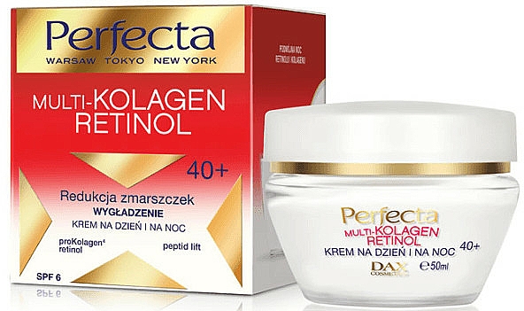 Glättende Anti-Falten Gesichtscreme mit Kollagen und Retinol SPF 6 40+ - Dax Cosmetics Perfecta Multi-Collagen Retinol Face Cream 40+ — Bild N1