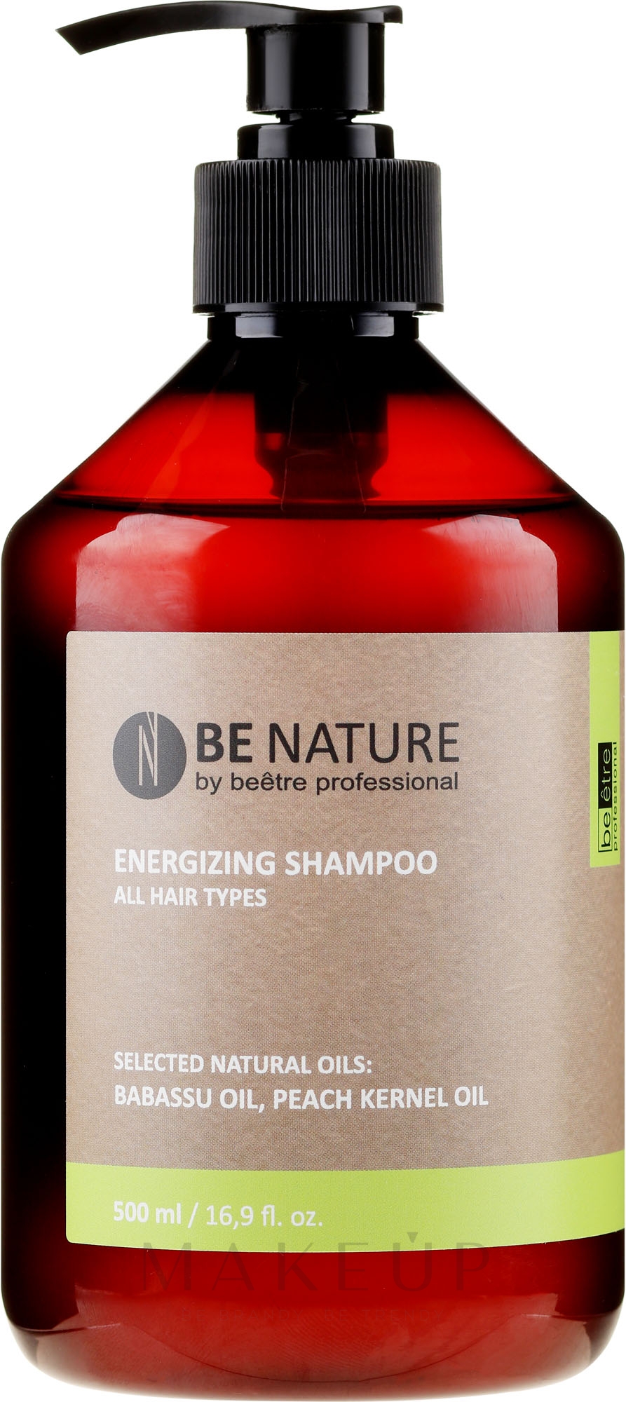 Energetisierendes Shampoo mit Pfirsichkern- und Babassuöl - Beetre BeNature Energizing Shampoo — Bild 500 ml