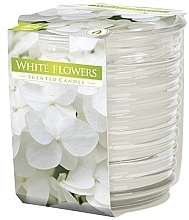 Düfte, Parfümerie und Kosmetik Duftkerze in einem gerippten Glas weiße Blumen - Bispol Scented Candle White Flowers