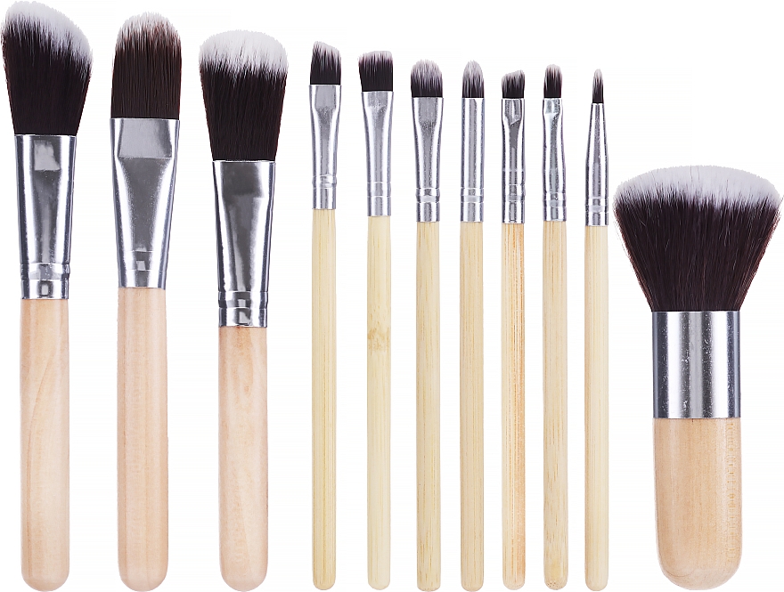 Make-up Pinselset aus Bambus mit Beutel 11 St. - Lewer Brushes 11 Bamboo — Bild N1