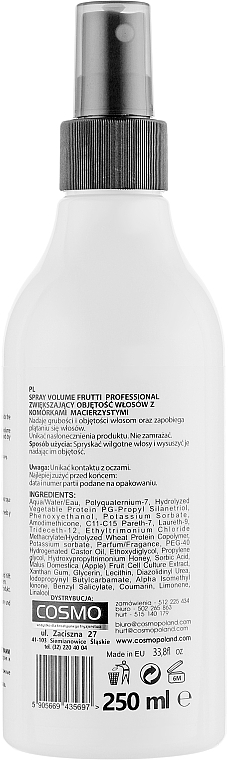 Haarspray für Volumen und Glanz mit Stammzellen - Frutti Di Bosco Professional Volume Spray — Bild N2