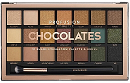 Lidschattenpalette - Profusion Cosmetics Chocolates 21 Shade Eyeshadow Palette & Brush — Bild N1
