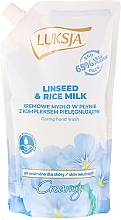 Düfte, Parfümerie und Kosmetik Feuchtigkeitsspendende Flüssigseife mit Lein und Reismilch - Luksja Linen & Rice Milk Soap (Doypack)