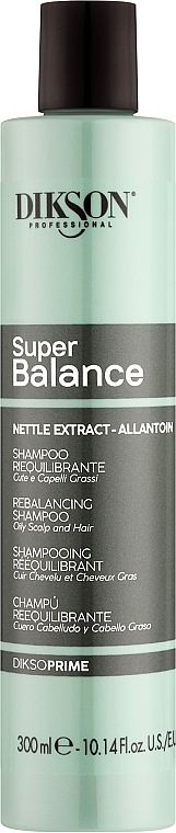 Talgregulierendes Shampoo für fettige Kopfhaut und Haare mit Brennnesselextrakt - Dikson Prime Super Balance Shampoo Intensive Rebalancing — Bild N1