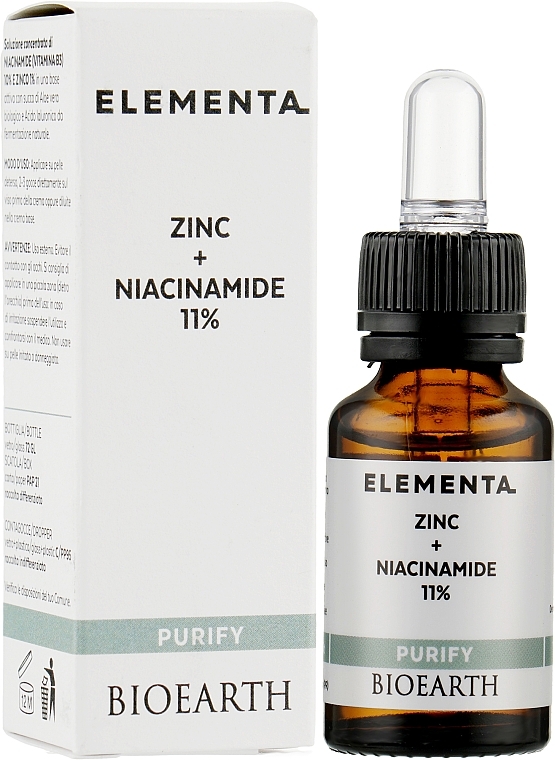 Gesichtsserum Zink + Niacinamid 11% - Bioearth Elementa Purify Zinc + Niacinamide 11% — Bild N4