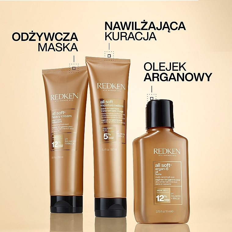 Leave-in feuchtigkeitsspendende Haarspülung - Redken All Soft Moisture Restore Leave-In Treatment — Bild N6