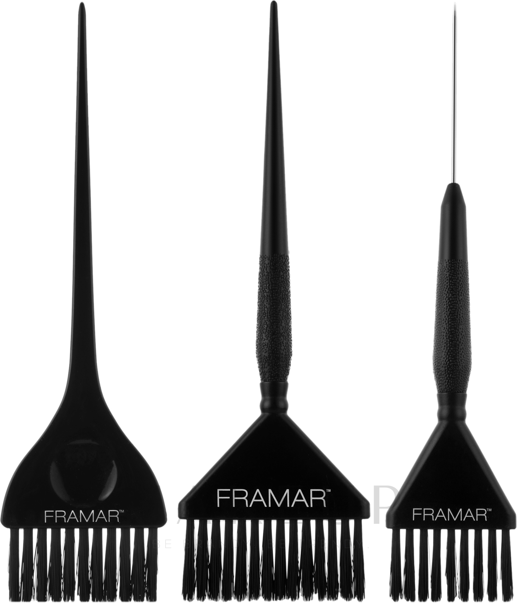 Haarfärbepinsel-Set schwarz 3 St. - Framar 3 Piece Color Brush Set — Bild 3 St.