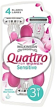 Einwegrasierer mit 4 Klingen für Frauen 3 St. - Wilkinson Sword Quattro For Women Sensitive — Bild N1