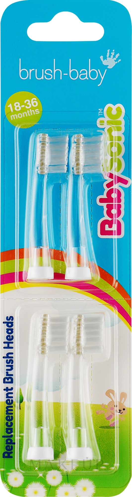 Zahnbürstenkopf für elektrische Zahnbürste BabySonic 18 bis 36 Monate - Brush-Baby Replacement Brush Heads — Bild 4 St.