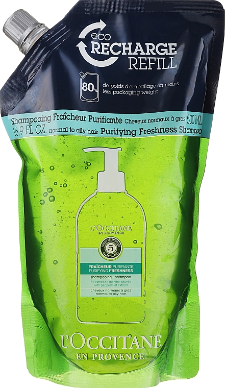 Erfrischendes Shampoo für normales und fettiges Haar - L'Occitane Aromachologie Purifying Freshness Hair Shampoo (Doypack) — Bild N1
