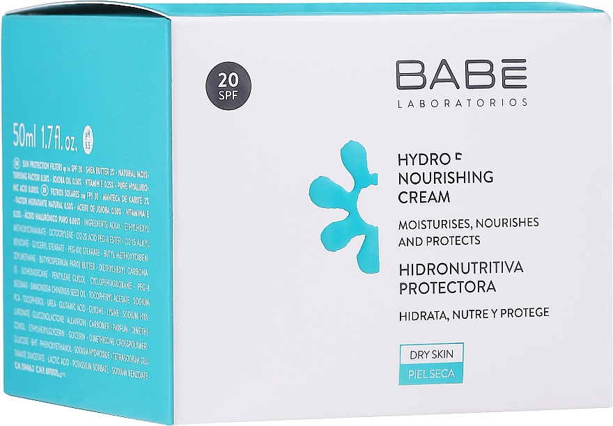 Feuchtigkeitsspendende und nährende Gesichtscreme SPF 20 - Babe Laboratorios Hydro Nourishing Cream — Foto N1