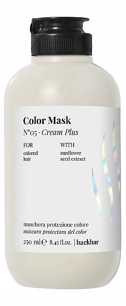 Leichte Schutzmaske für coloriertes Haar - Farmavita Back Bar No5 Color Mask Cream Plus — Bild N1