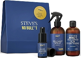 Düfte, Parfümerie und Kosmetik Set - Steve's No Bull***t Hair Styling Box (shmp/250ml + h/spray/250ml + h/powder/35ml)