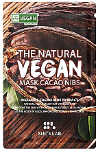 Düfte, Parfümerie und Kosmetik Vitalisierende und glättende Tuchmaske für das Gesicht mit Kakaoextrakt - She’s Lab The Natural Vegan Mask Cacao