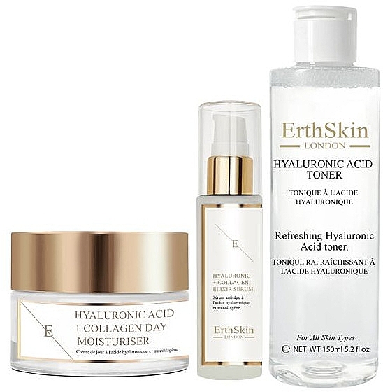 Pflegeset für Männer - ErthSkin London Hyaluronic Acid & Collagen Trio (toner/150ml + f/ser/30ml + f/cr/50ml) — Bild N1