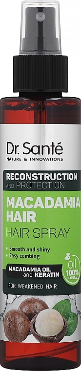 Pflegendes Haarspray mit Macadamiaöl und Keratin - Dr. Sante Macadamia Hair — Bild N1