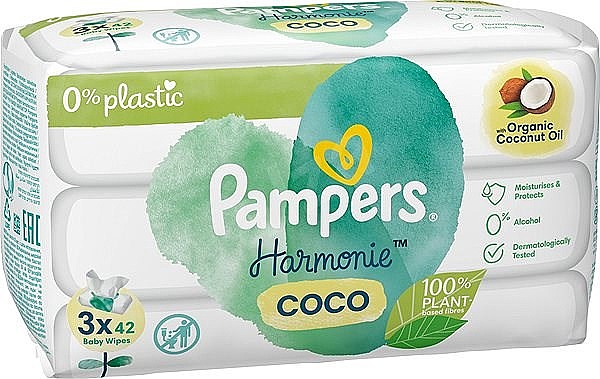 Feuchttücher für Babys 3x42 St. - Pampers Harmonie Coco Baby Wipes — Bild N2