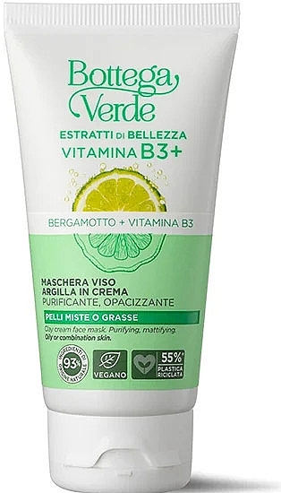 Gesichtsmaske - Bottega Verde Beauty Extracts Bergamot Vitamin B3+ Clay Cream Face Mask — Bild N1