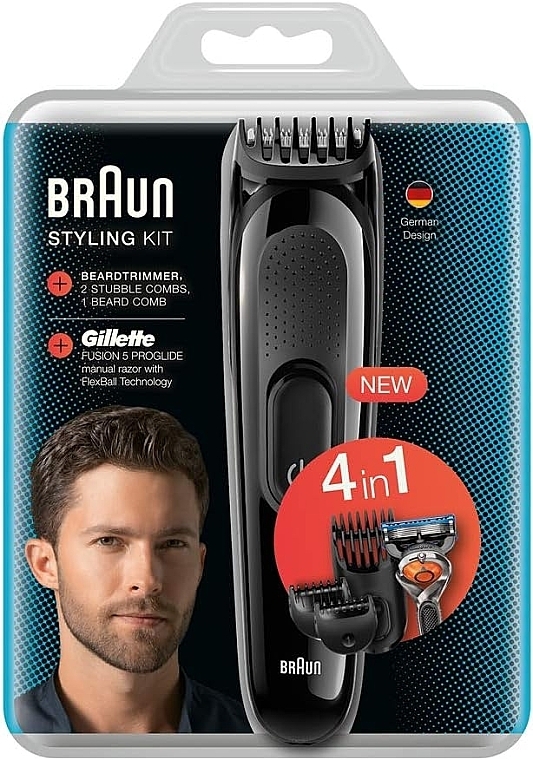 Trimmer - Braun Styling Kit 4-In-1 Hair And Beard Trimmer + Gilette Fusion 5 SK3000 — Bild N3