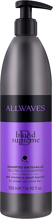 Shampoo für gefärbtes Haar gegen Gelbstich - Allwaves Blond Supreme Yellow Out Shampoo — Bild N1