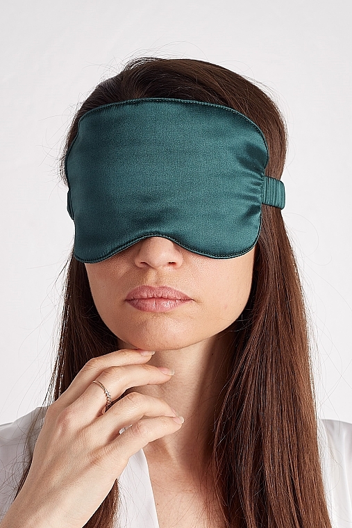 Schlafmaske aus Naturseide Smaragd - de Lure Sleep Mask — Bild N2