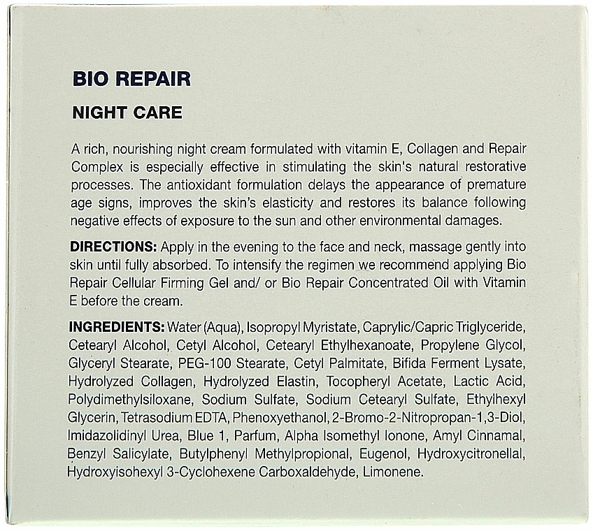 Regenerierende Nachtcreme mit Vitamin E, Kollagen und Elastin - Holy Land Cosmetics Bio Repair Night Care — Bild N5