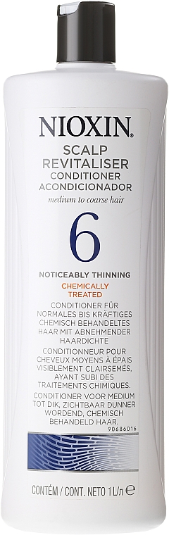 Glättender Conditioner für chemisch behandeltes Haar mit sichtbar abnehmender Haardichte - Nioxin Thinning Hair System 6 Scalp Revitaliser Conditioner — Bild N2