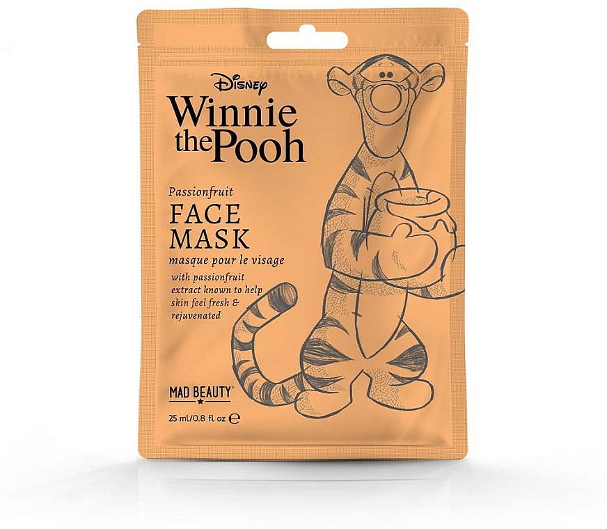 Tonisierende Tuchmaske für das Gesicht mit Passionsfruchtextrakt Disney Tigger - Mad Beauty Disney Winnie The Pooh Tigger Sheet Mask — Bild N1