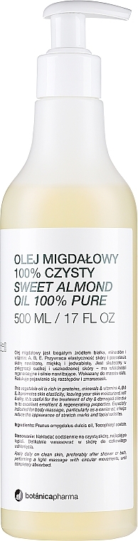 100% Reines Mandelöl für Gesicht, Körper und Haar - Botanicapharma Oil 100% — Bild N2