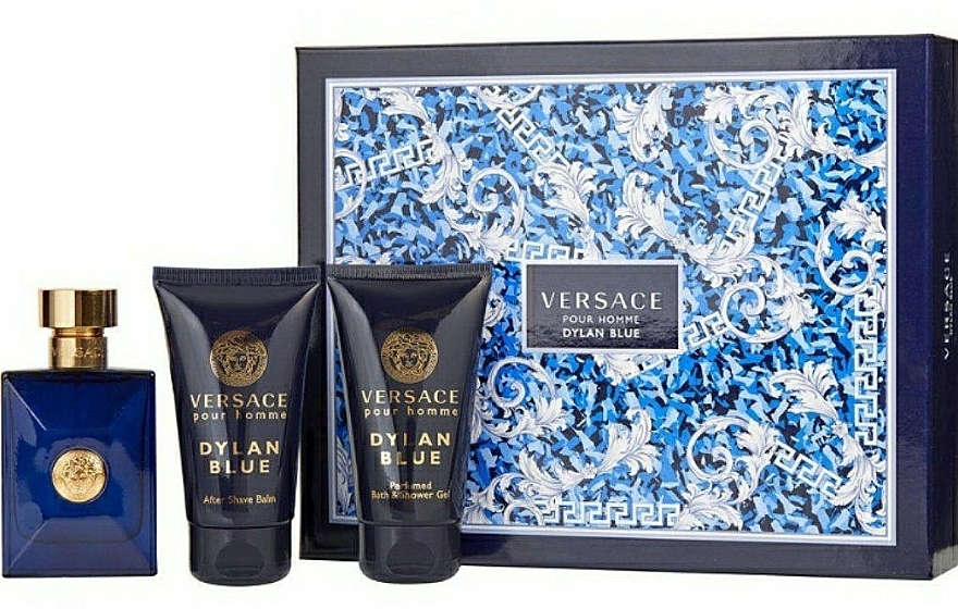 Versace Pour Homme Dylan Blue - Duftset (Eau de Toilette 50ml + After Shave Balsam 50ml + Duschgel 50ml) — Bild N1