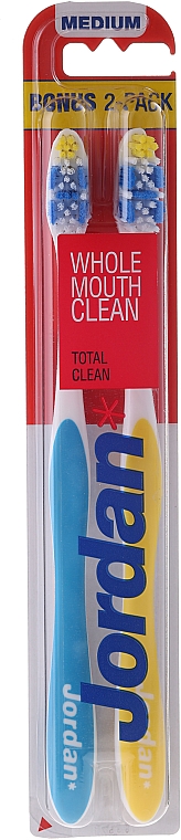Zahnbürste weich Total Clean blau,gelb 2 St. - Jordan Total Clean Medium — Bild N1