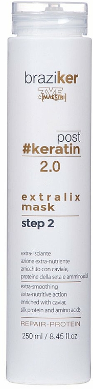 Glättende Haarmaske mit Seidenprotein und Aminosäuren - Braziker Hair Mask After Keratin Straightening — Bild N1