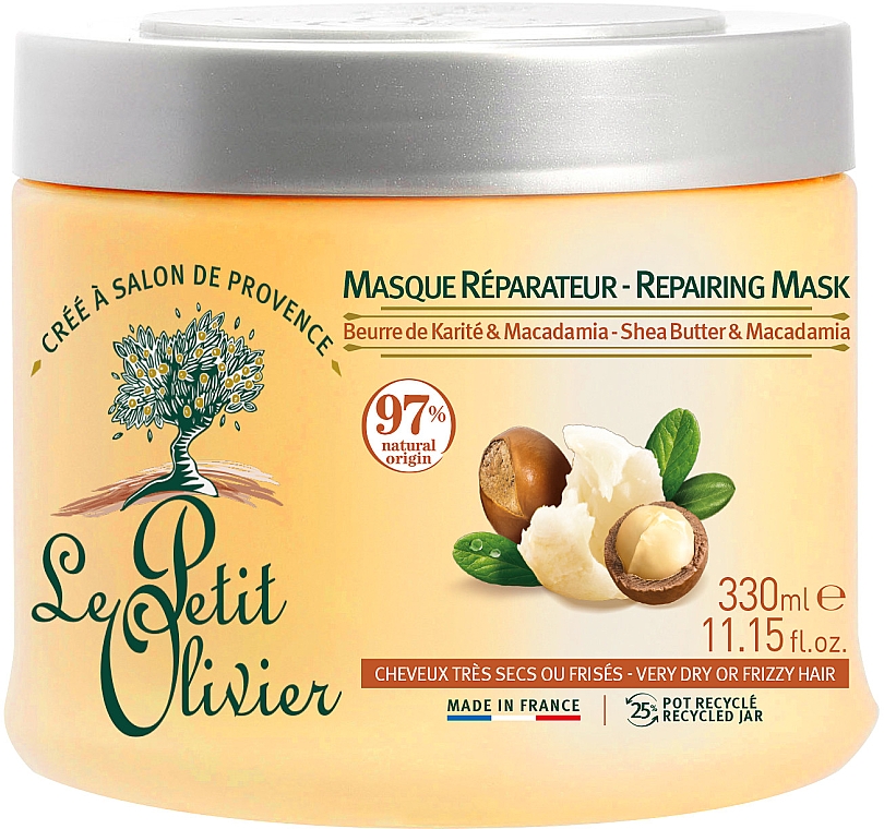 Pflegende Maske für lockiges Haar - Le Petit Olivier Shea Butter And Macadamia oil Regenerating Mask — Bild N1