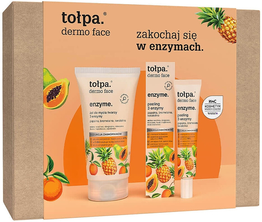 Gesichtspflegeset - Tolpa Dermo Enzyme (Gesichtsgel 150ml + Gesichtspeeling 40ml)  — Bild N1