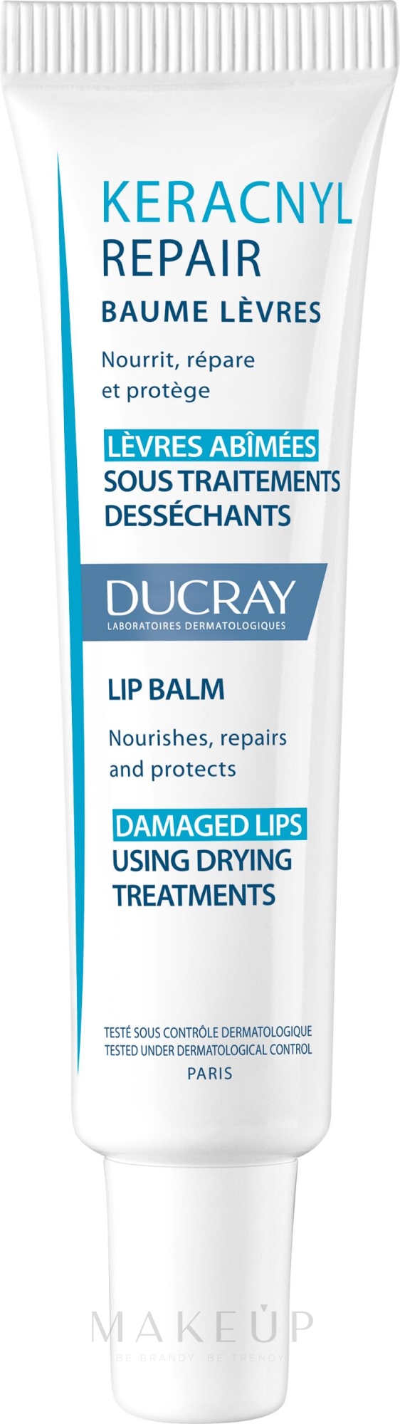 Pflegender, regenerierender und schützender Balsam für geschädigte Lippen - Ducray Keracnyl Repair Lip Balm — Bild 15 ml